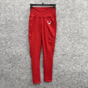 BUCKEDUP Women's Activewear Stretch Leggings Fitness Yoga, Red, Size S